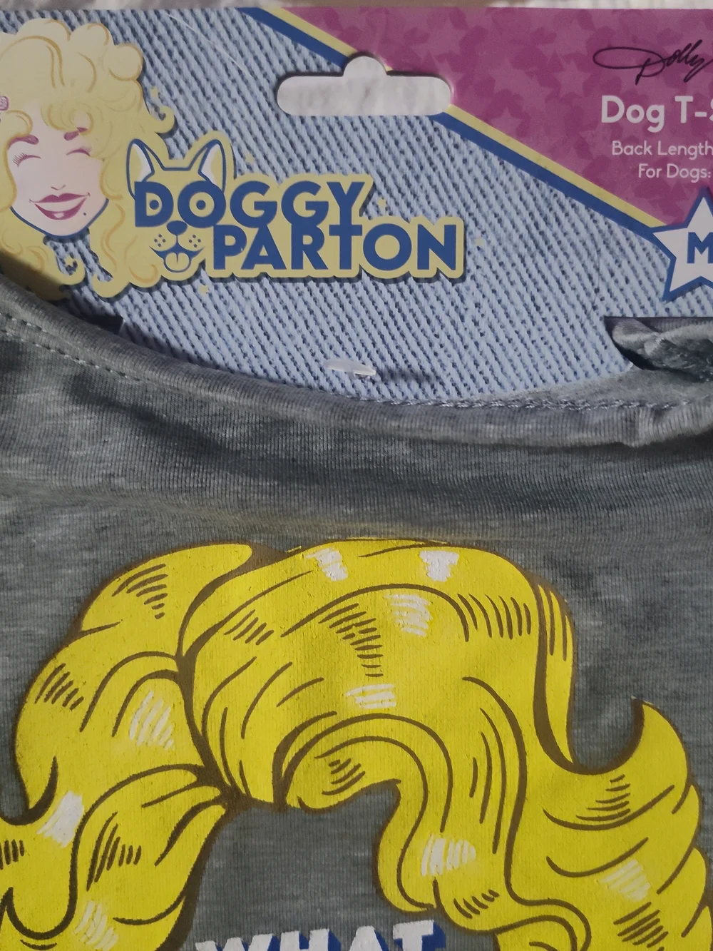 Dogs Doggy Parton Grey Shirt with Graphic 